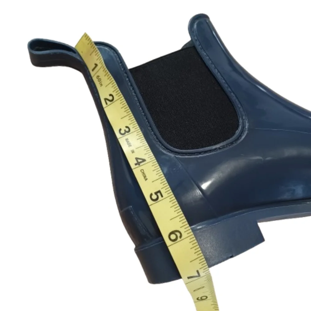 J. Crew Women's Blue Pull On Chelsea Rubber Ankle Rain Boots Size 9